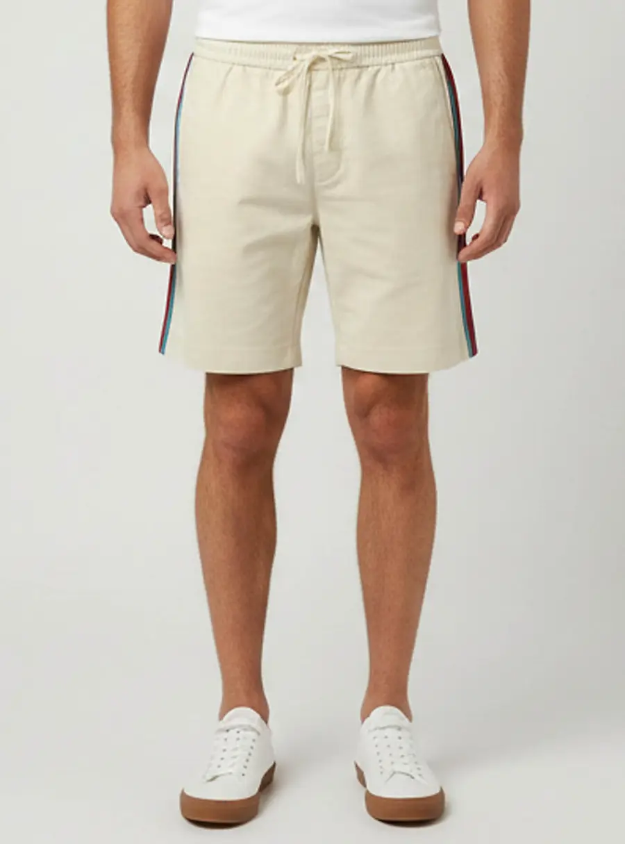 Gucci Beige Cotton and Satin Side Stripe Shorts S