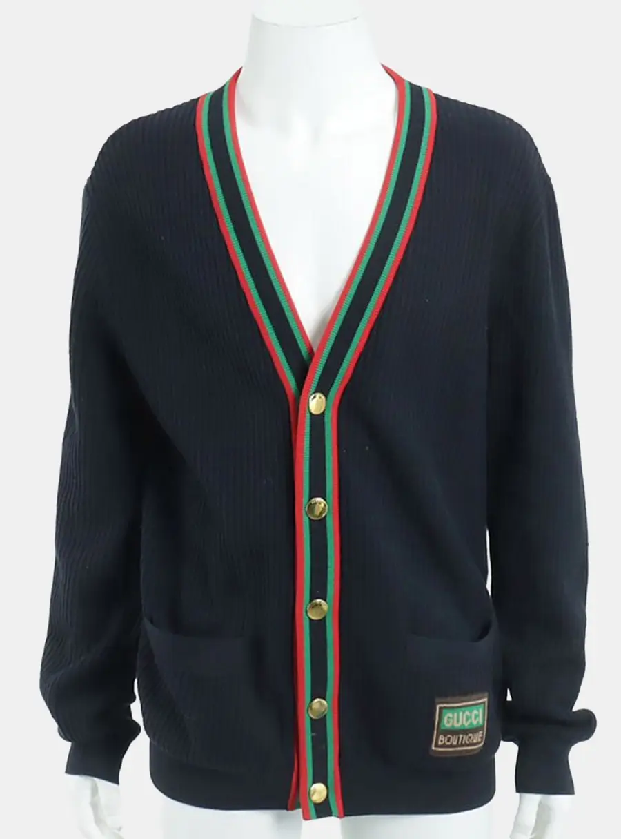 Gucci Navy Blue Cotton Cardigan Size L
