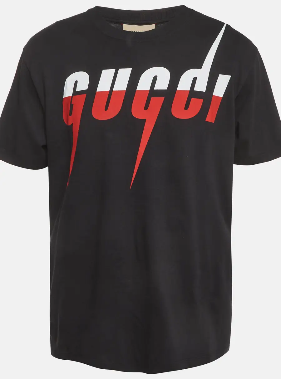Gucci Black Blade Logo Print Jersey Crewneck T-Shirt S
