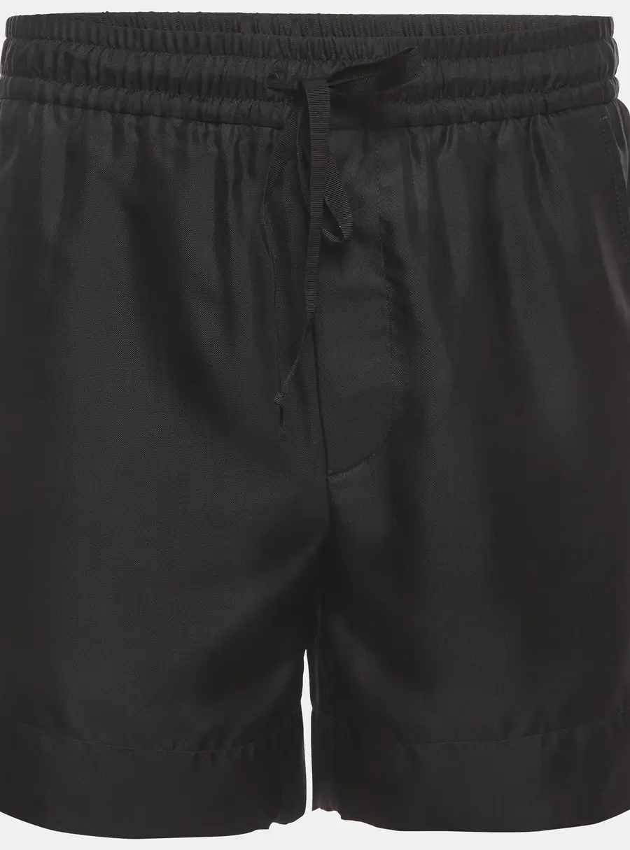 Gucci Black Silk Satin Zip-Up Shorts XS