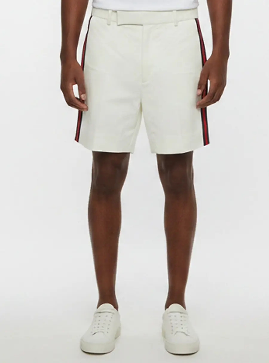 Gucci White Gabardine Side Stripe Shorts XS