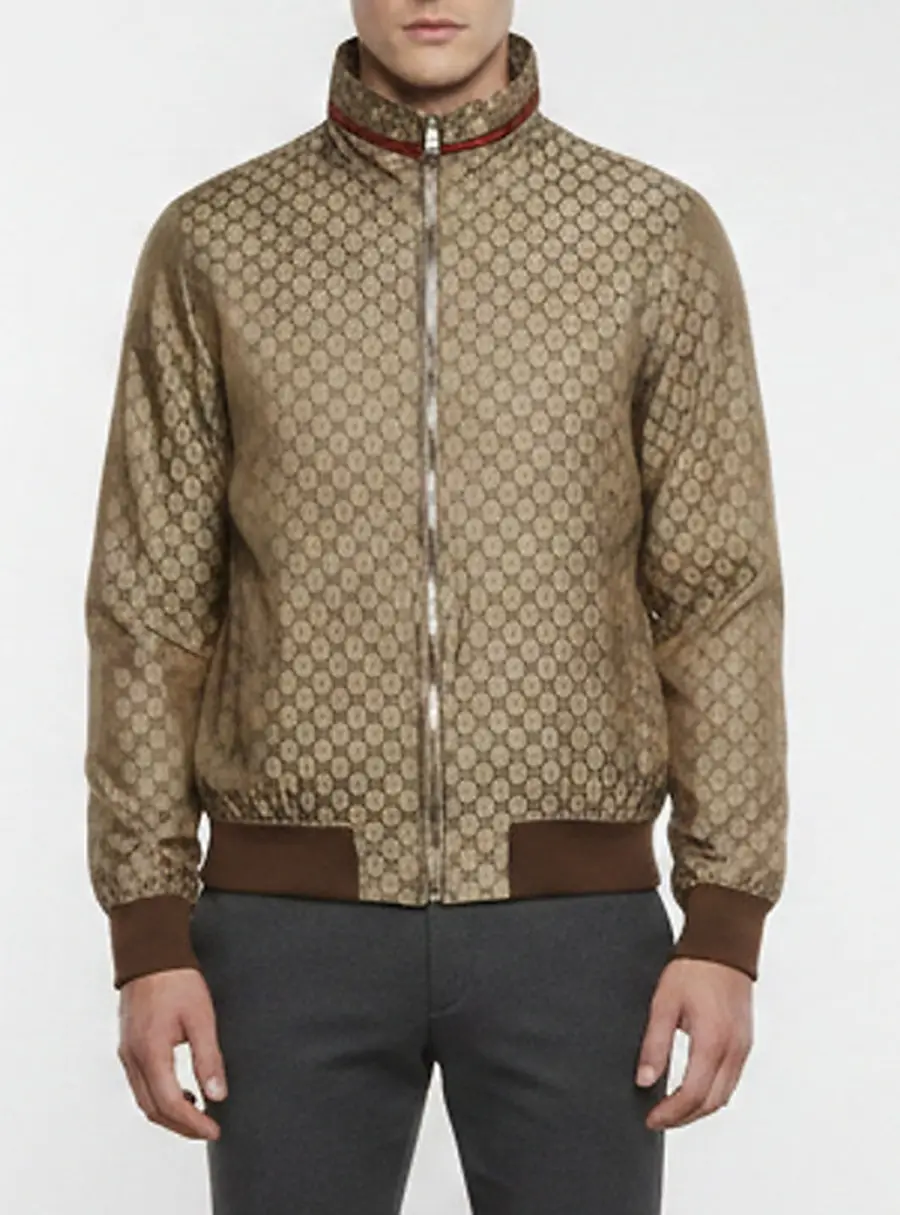 Gucci Beige GG Supreme Monogram Synthetic Windbreaker Jacket XS