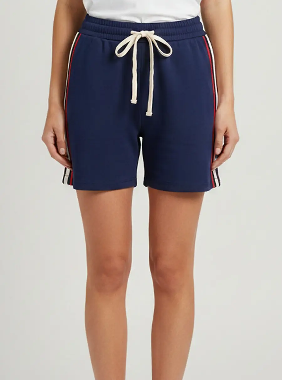 Gucci Blue Logo Stripe Detail Technical Jersey Regular Shorts XXXS
