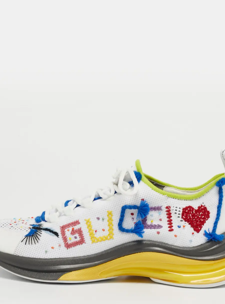 Gucci Lovelight Size 41 Multicolor Knit Fabric Low Top Sneakers
