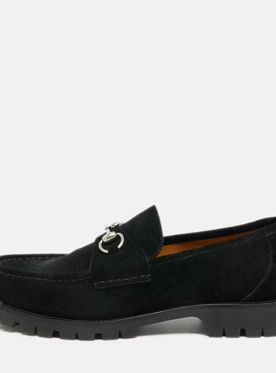 Gucci Horsebit Size 45 Black Suede Loafers