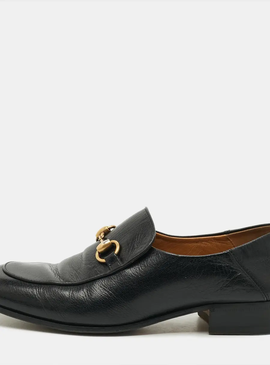 Gucci Horsebit Size 40 Black Leather Loafers