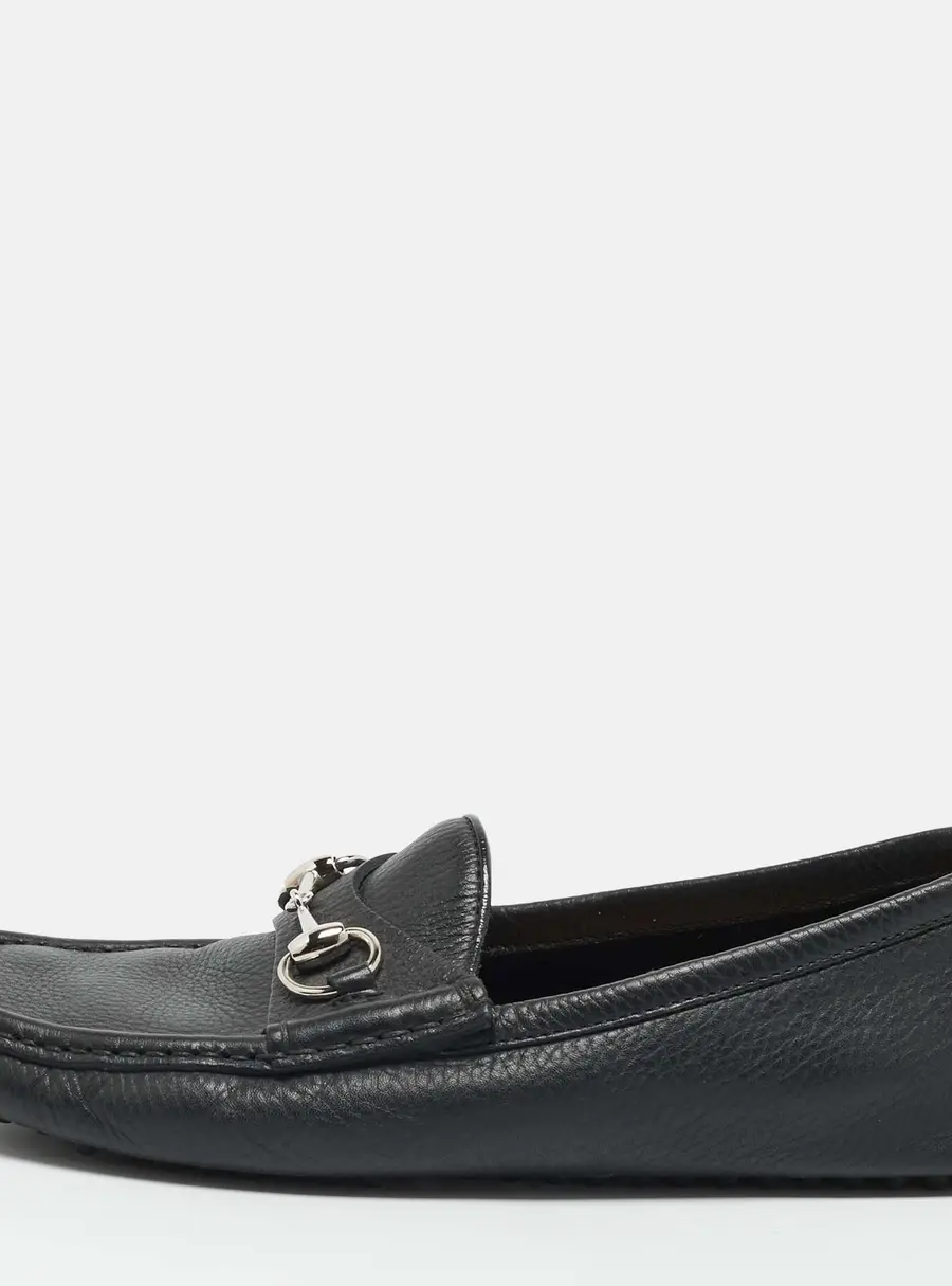 Gucci Horsebit Size 39.5 Black Leather Loafers