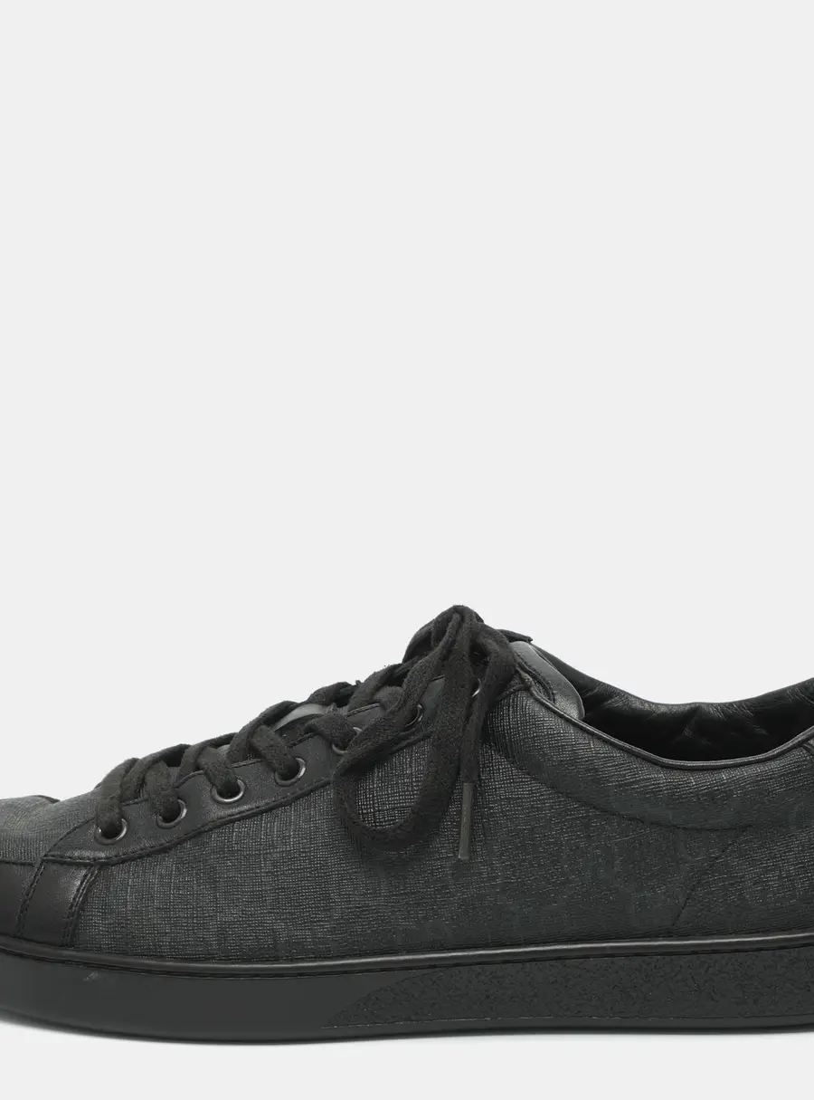 Gucci Brooklyn Size 43 Black/Grey GG Supreme Coated Canvas and Leather Low Top Sneakers