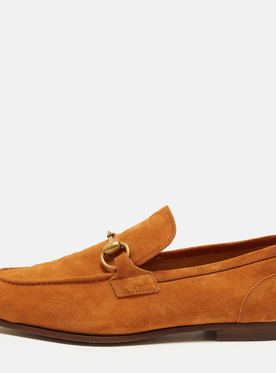 Gucci Jordaan Size 40 Brown Suede Loafers