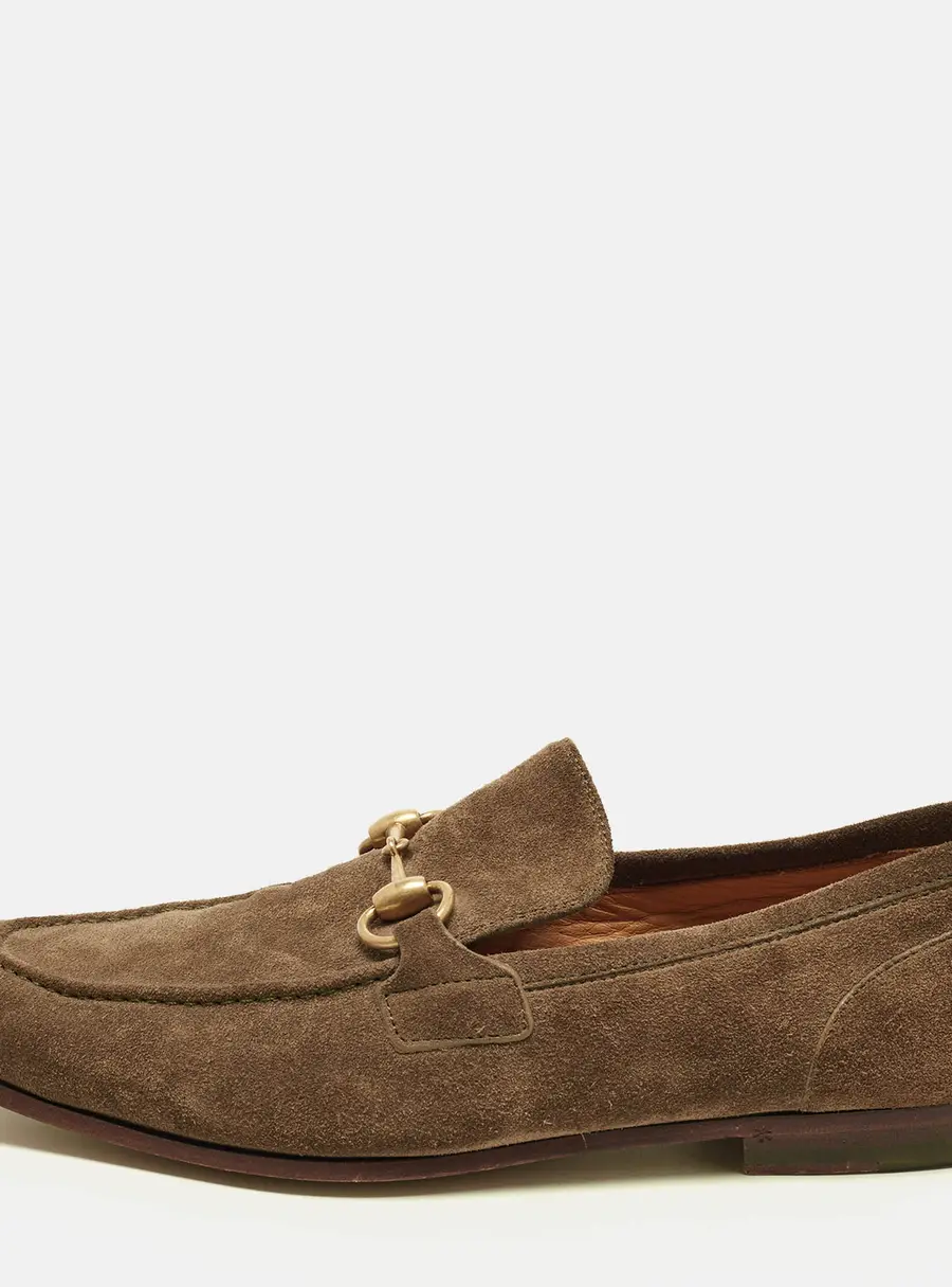 Gucci GG Jordaan Size 40 Green Suede Loafers