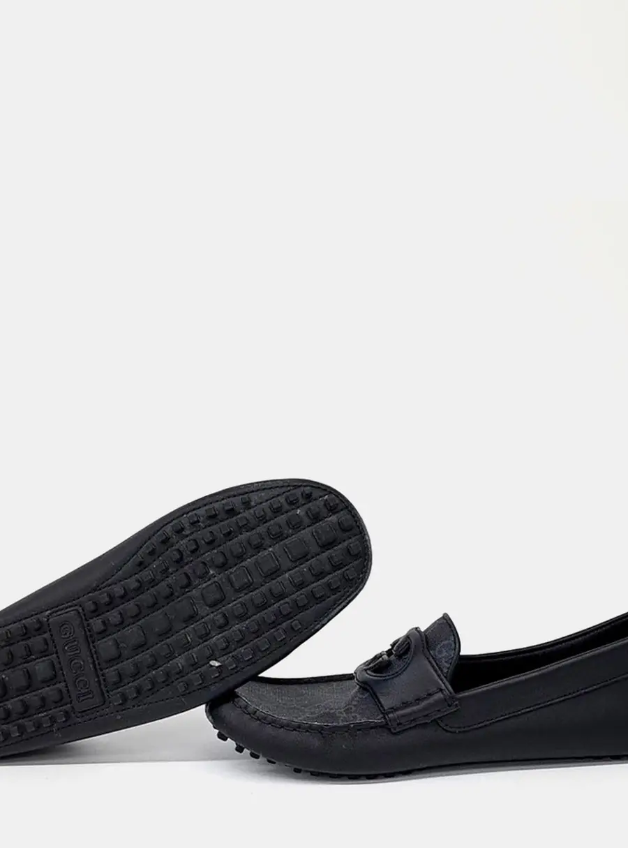 Gucci Interlocking G Coated Canvas Loafers