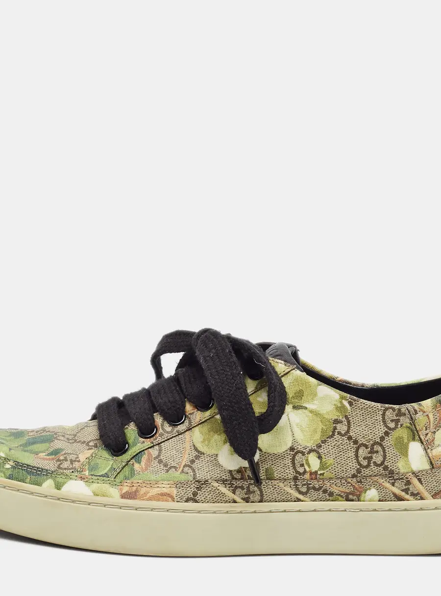 Gucci Blooms Size 38.5 Multicolor GG Supreme Canvas Low Top Sneakers