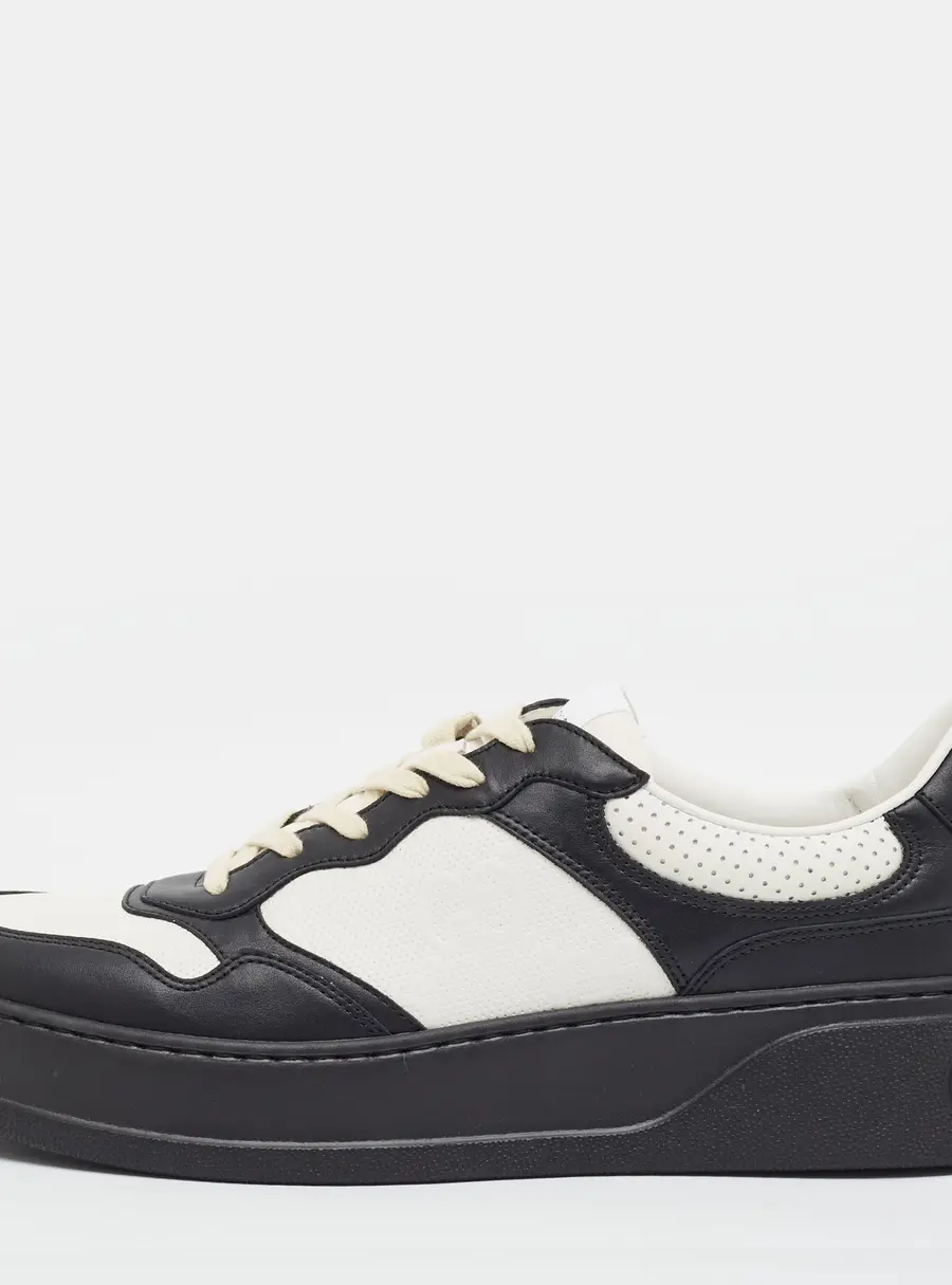 Gucci Chunky B Size 46.5 Off White/Black Jumbo GG Leather Low Top Sneakers