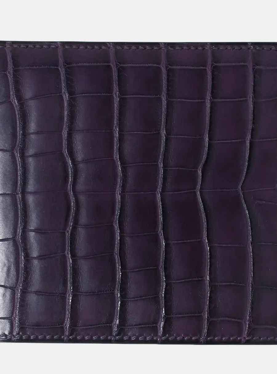 Hermes MC2 Copernic Compact Wallet Purple Matte Alligator Leather Wallet Bag