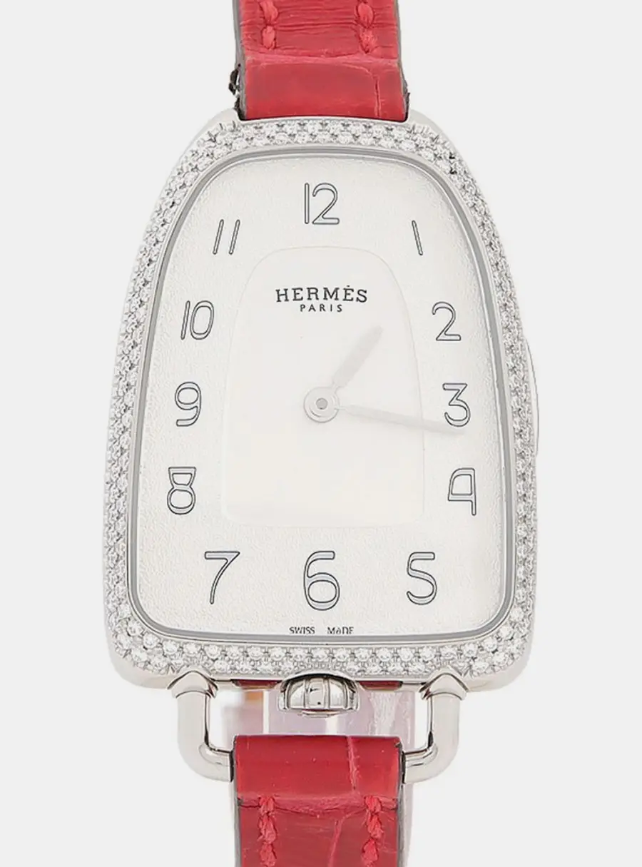 Hermes Gallop d'Hermes GA1.230 Quartz Stainless Steel Diamond Women's Wristwatch 26mm
