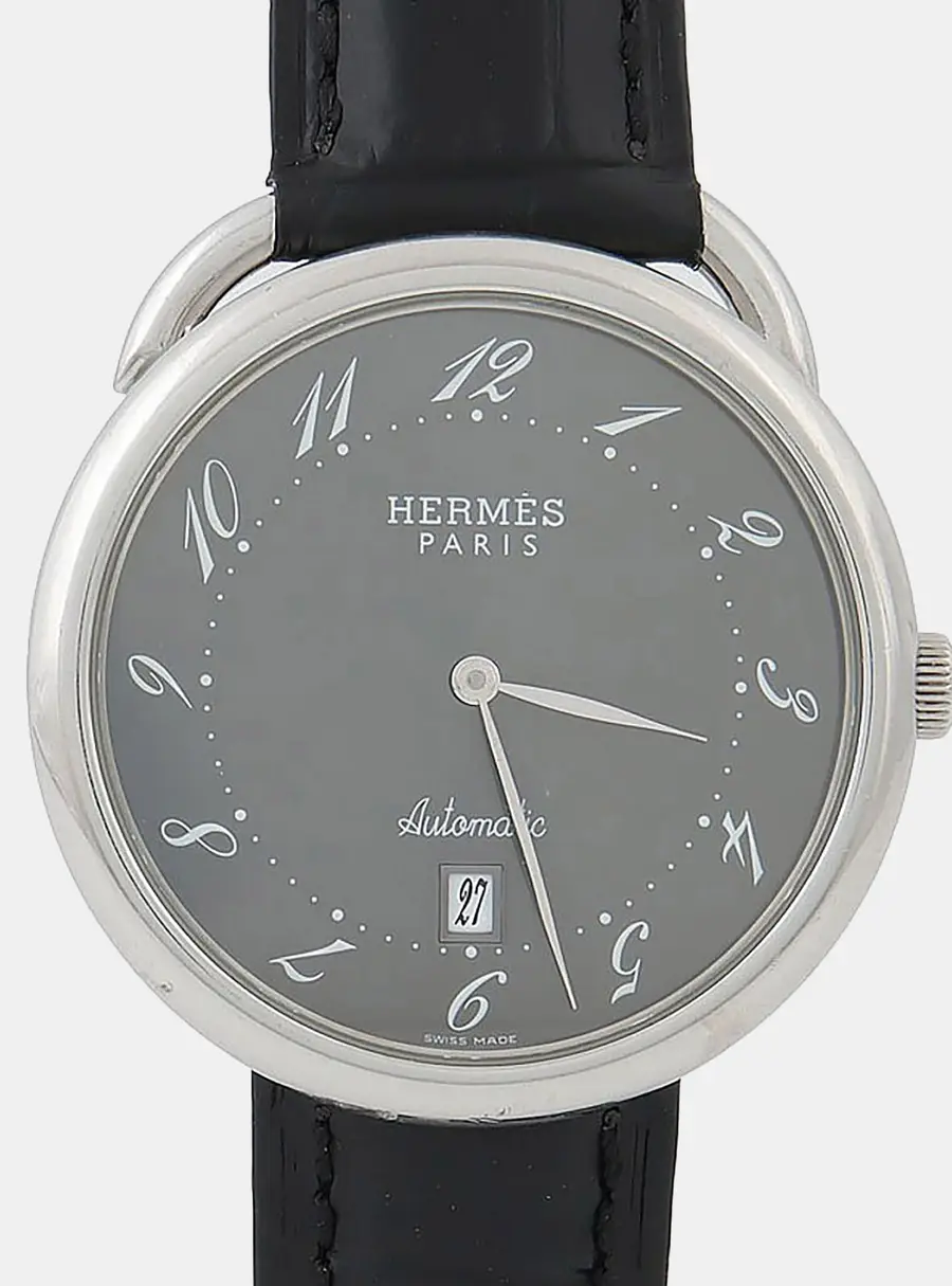 Hermes Arceau AR4.810 Black Stainless Steel Automatic Men's Wristwatch 41.5mm