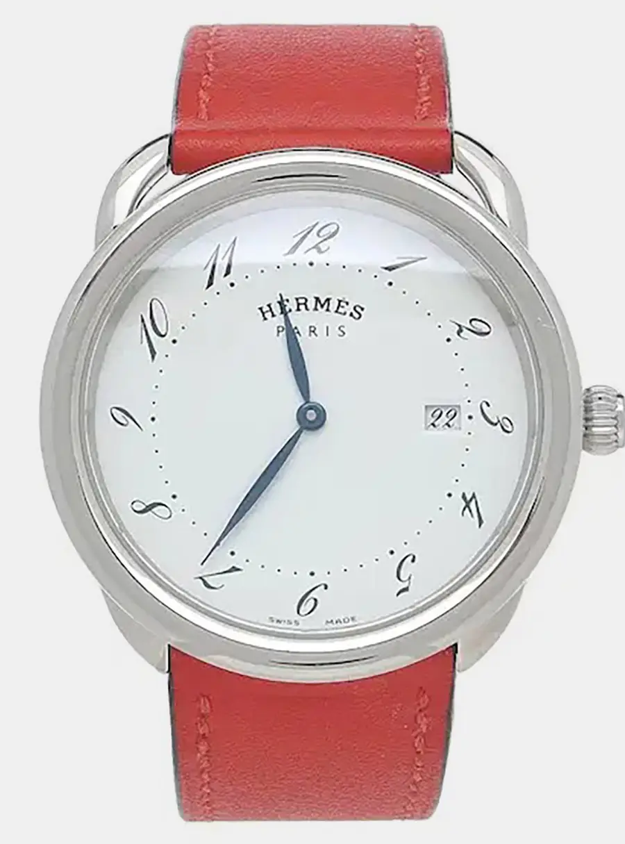 Hermes Arceau AR5.710 White Stainless Steel Quartz Men's Watches 38mm