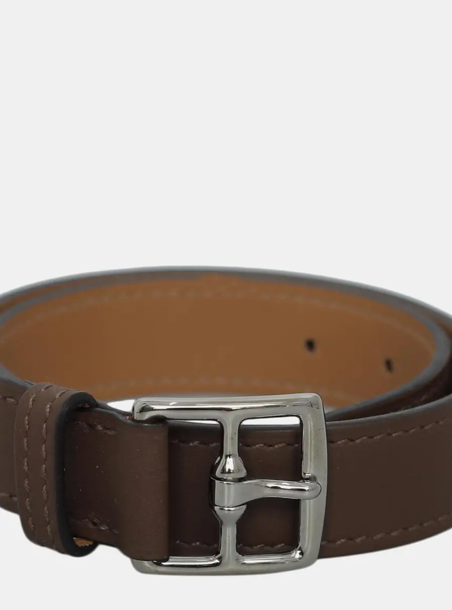Hermes Etriviere Double Tour Barenia Calfskin Leather Men's Bracelet