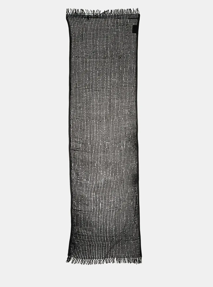 Hermes Mesh Lambskin Black Stole