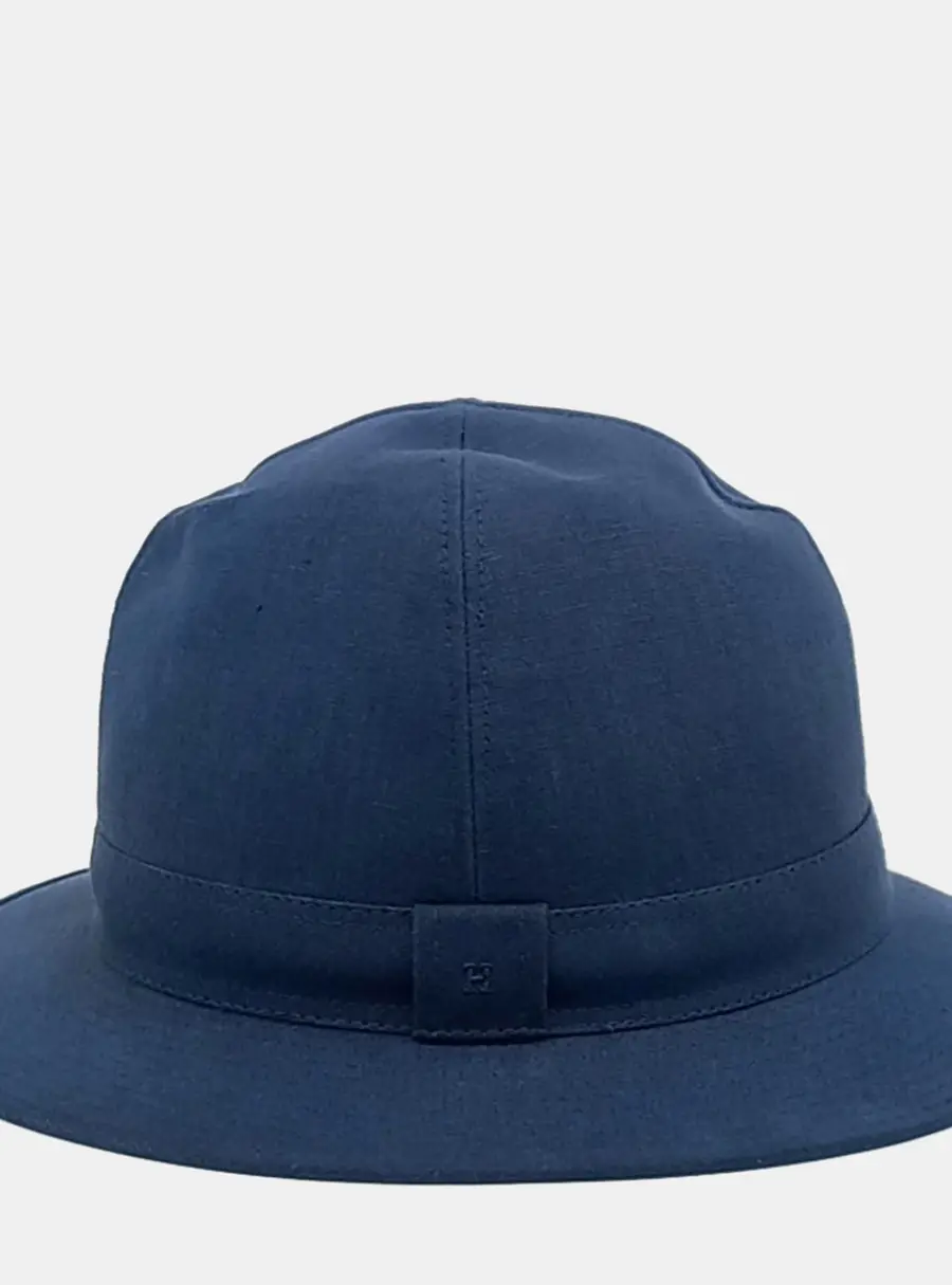 Hermes Cotton Navy Fedora Hat