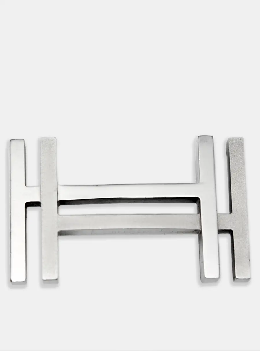 Hermes H Au Carre Palladium Finish Belt Buckle