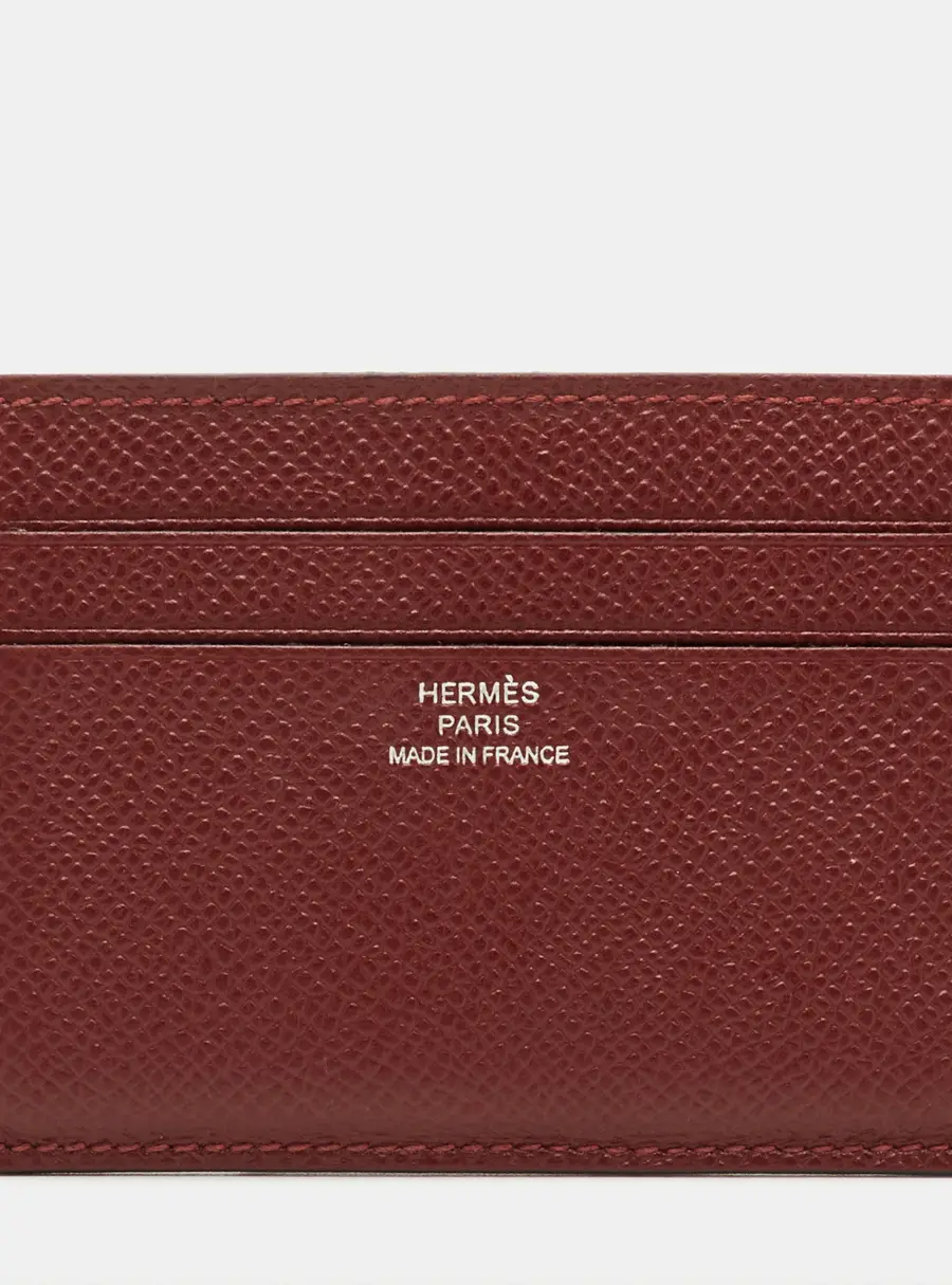 Hermes Sienna Epsom Leather Citizen Twill Card Holder