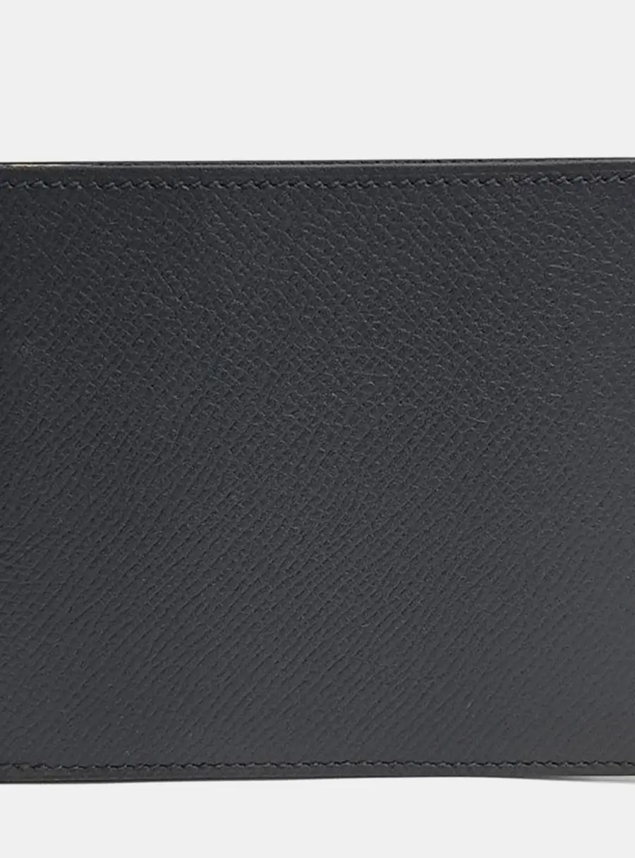 Hermes Citizen Twill Black Epsom Leather Bifold Wallet