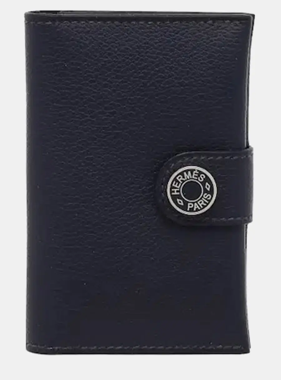Hermes R.M.S Card Holder Blue Nuit Evercolor Leather Wallet