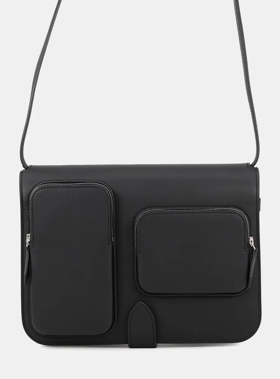 Hermes Equipier PM Black Swift Calfskin Leather Crossbody Bag