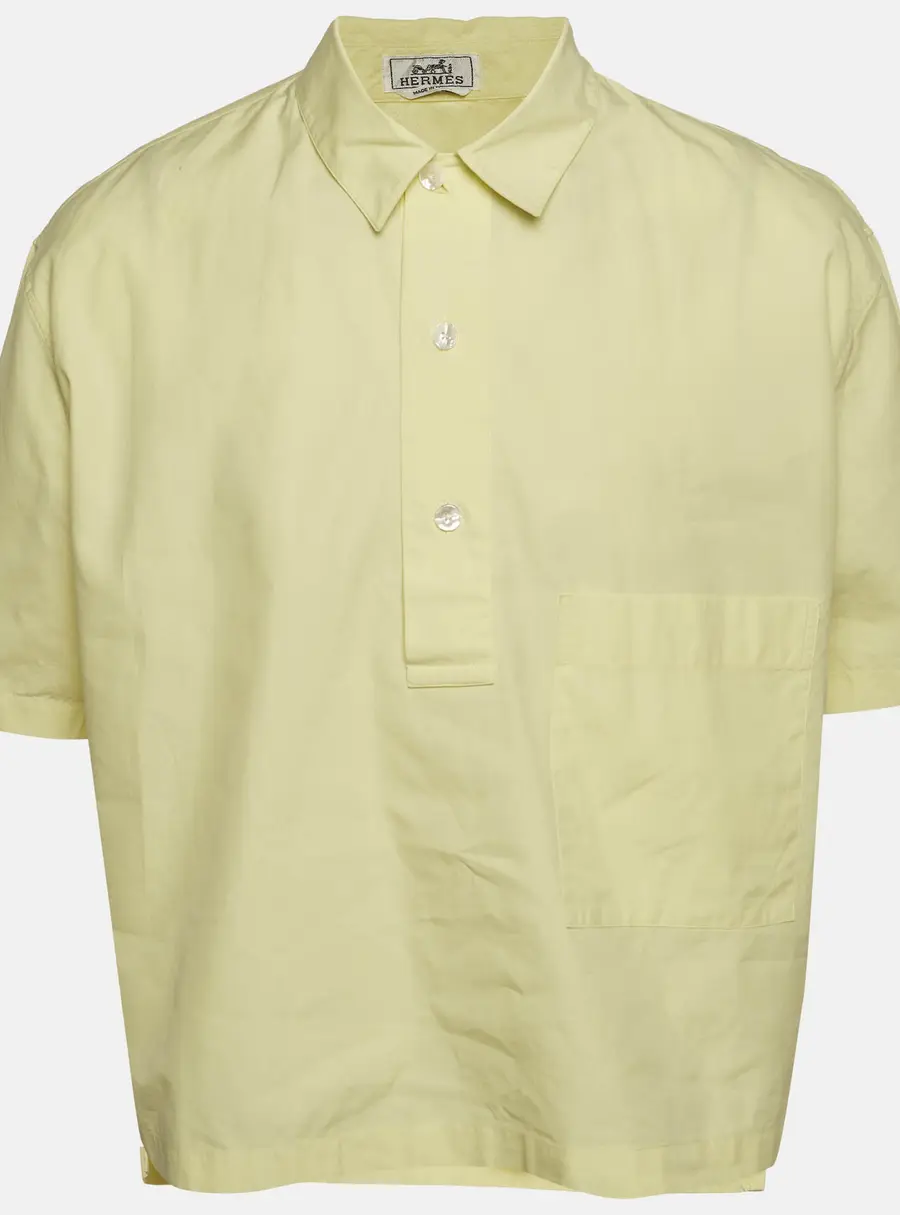 Hermes Yellow Cotton Oversized Polo T-Shirt M