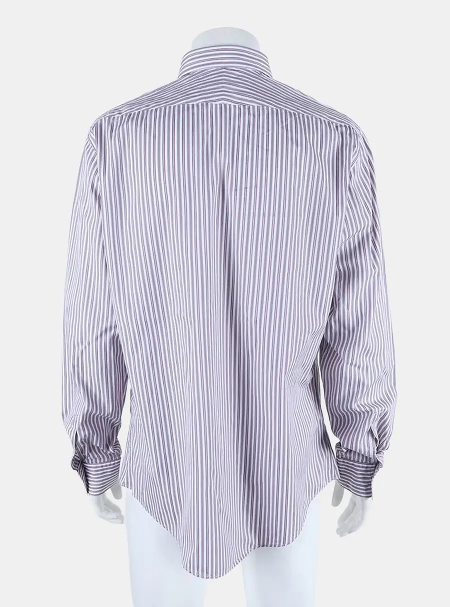 Hermès Light Purple Cotton Long Sleeved Buttoned Up Shirt XL
