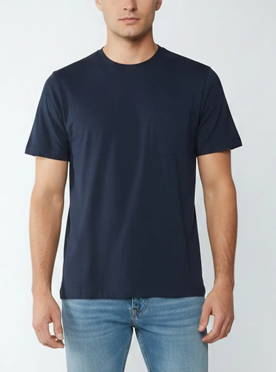 Hermes Navy Blue Jersey Crewneck T-Shirt L