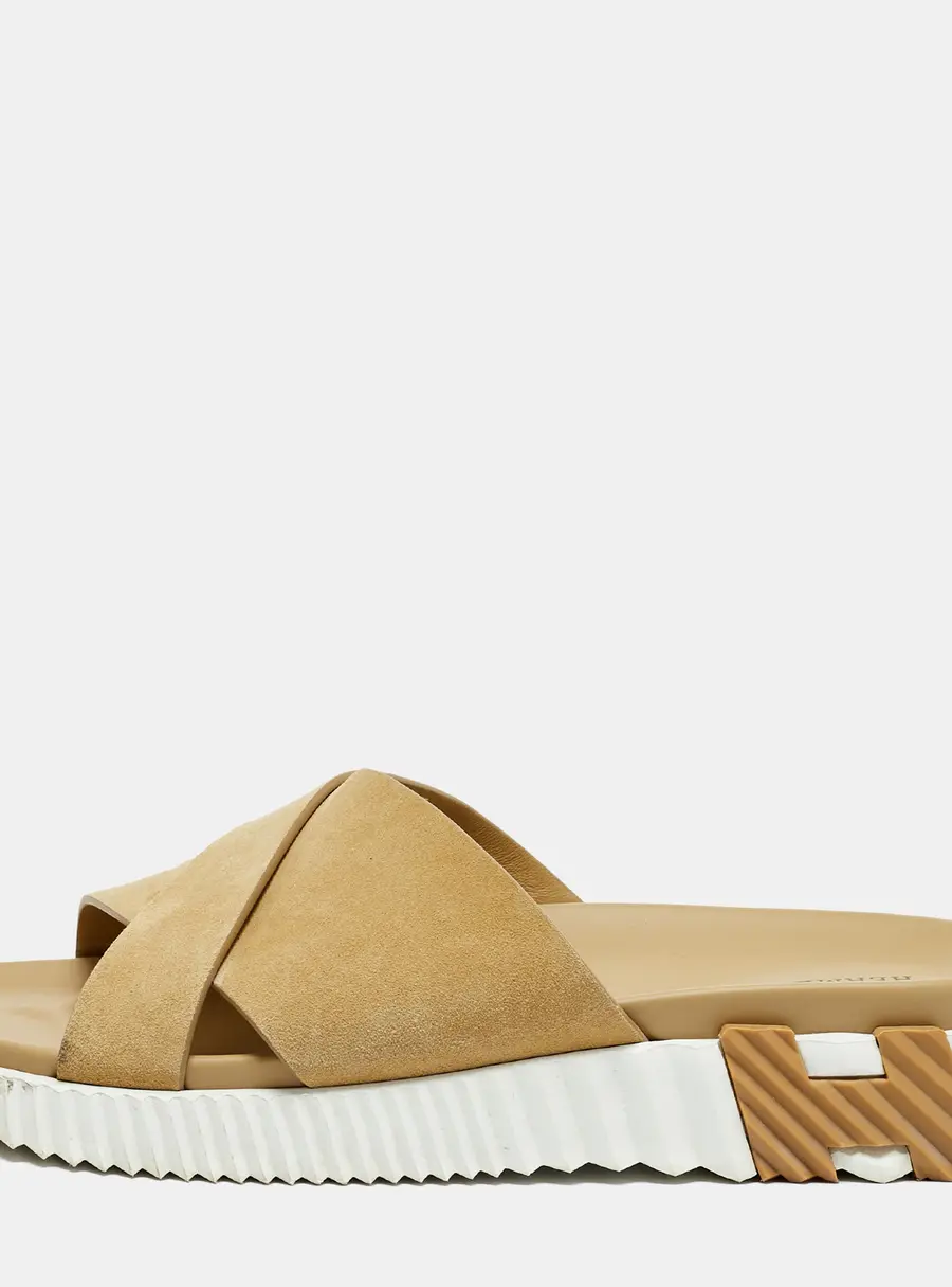 Hermes Infra Size 44 Beige Suede Slide Sandals