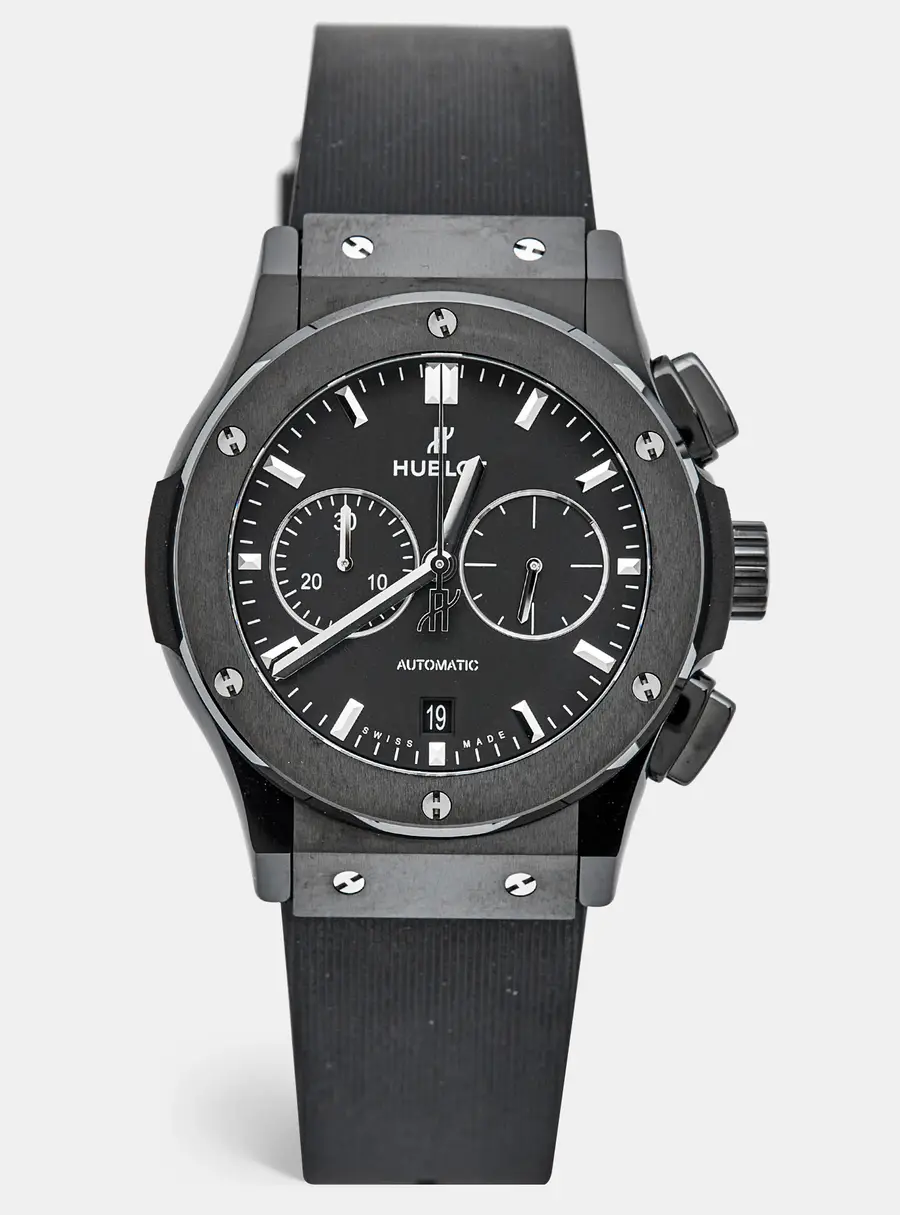 Hublot Classic Fusion Black Magic 541.CM.1171.RX Black Dial Ceramic Resin PVD Coated Stainless Steel Rubber Men's Wristwatch 42 mm