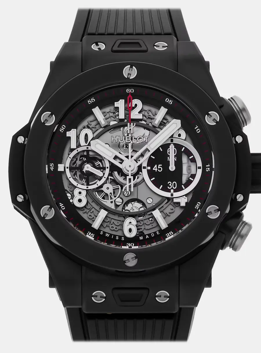 Hublot Big Bang Unico Black Magic 411.CI.1170.RX Silver Ceramic Automatic Men's Wristwatches 45mm