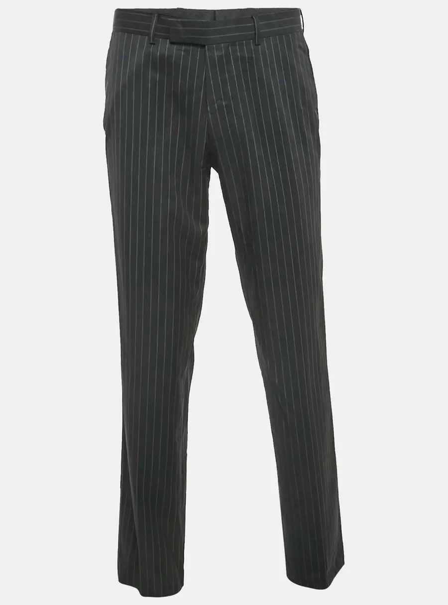 Hugo Boss Black Pinstripe Wool Formal Trousers M