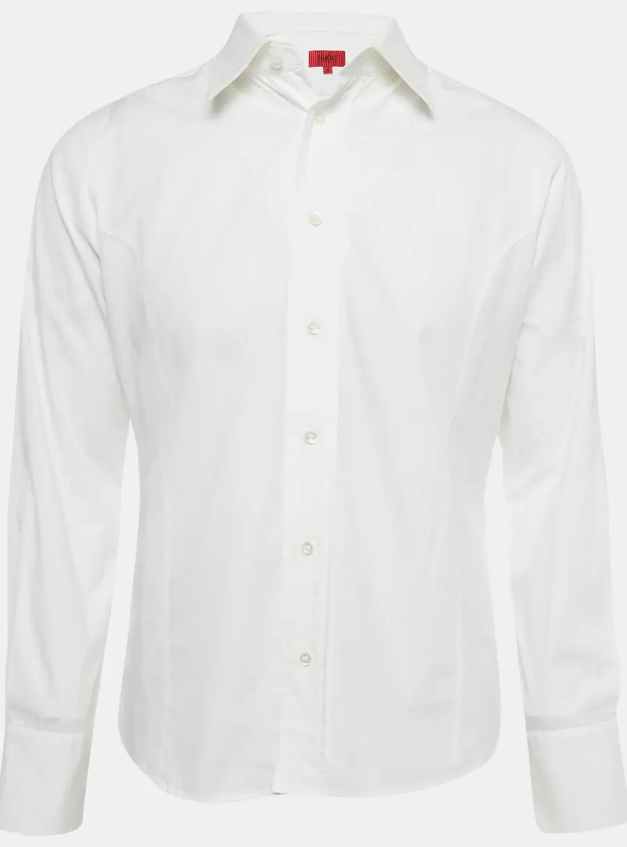 Hugo Boss White Cotton Long Sleeve Shirt M