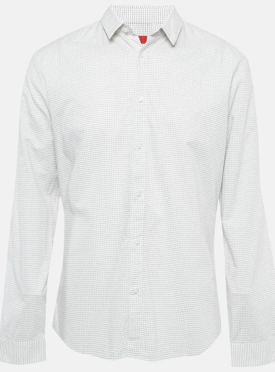 Hugo Boss Red Label White Textured Extra Slim Fit Shirt XL