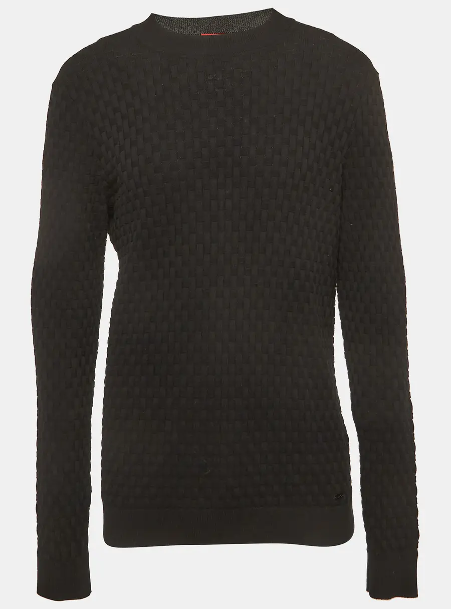 Hugo Boss Black Basket Knit Crewneck Sweatshirt L