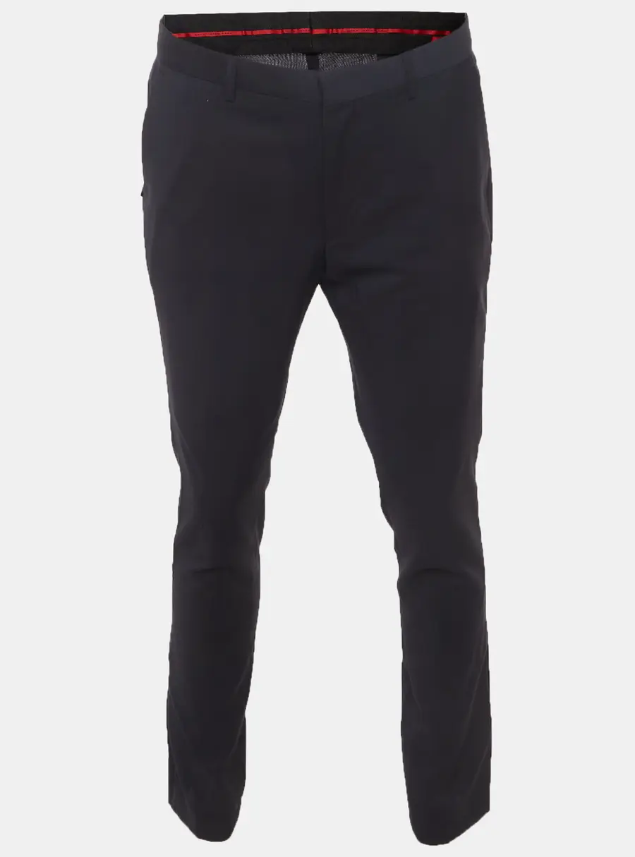 Hugo Boss Navy Blue Wool Regular Fit Trousers L