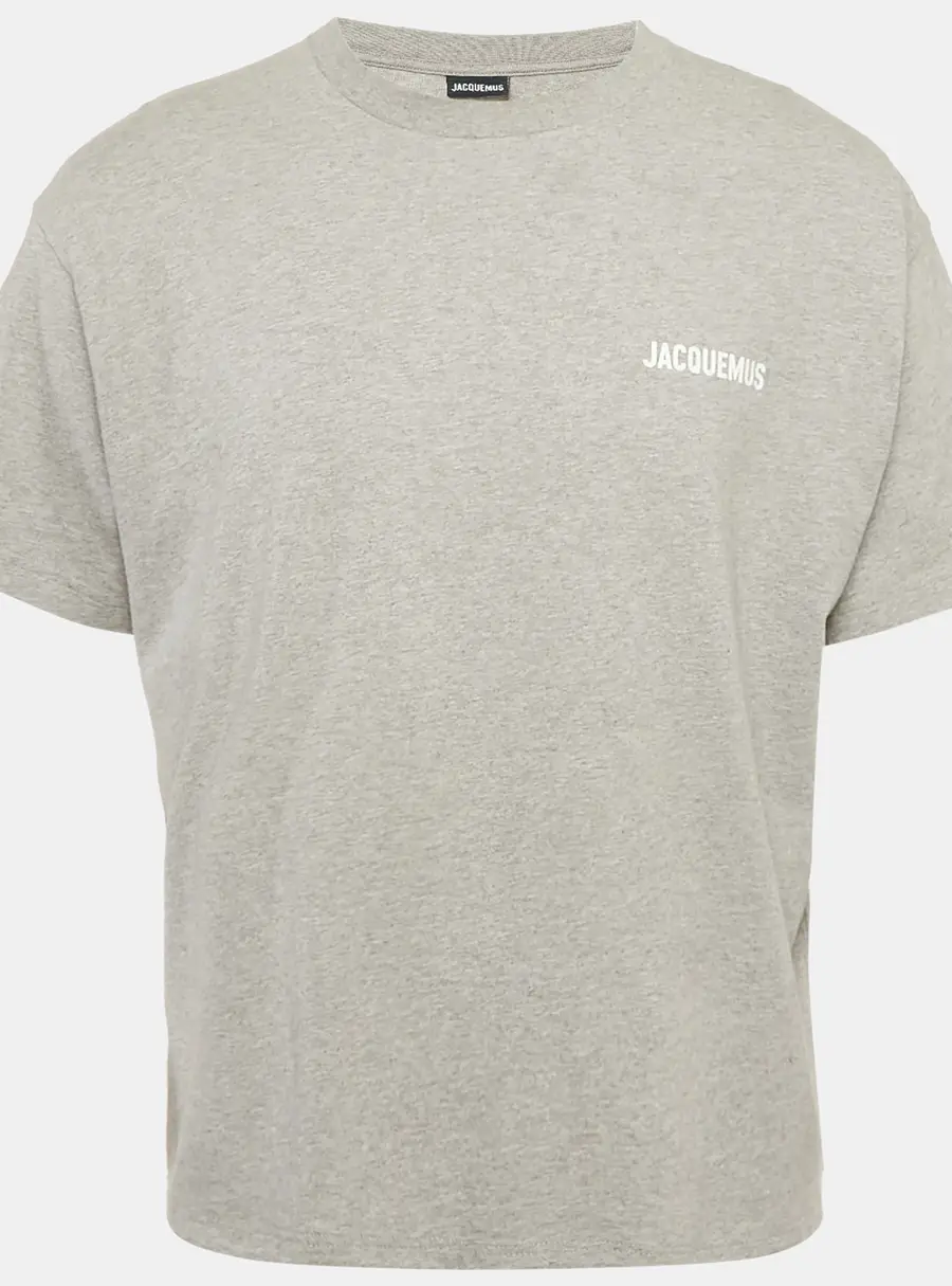 Jacquemus Grey Cotton Crew Neck T-Shirt XXL