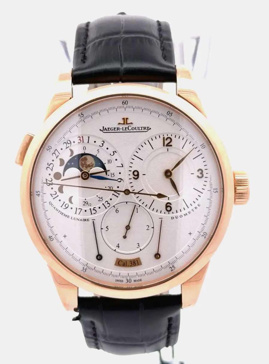 Jaeger LeCoultre Duometre Quantieme Lunaire Q6042521 18K Rose Gold Manual Winding Silver Men's Wristwatch 40.5mm