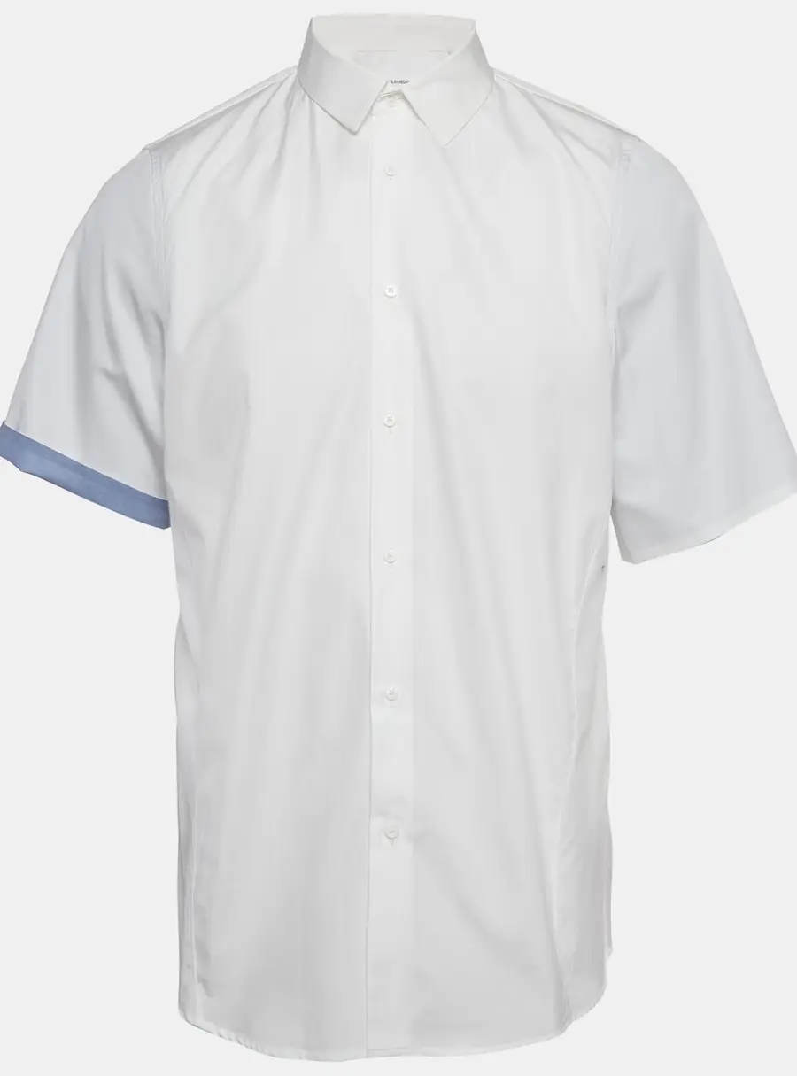 Jil Sander White Cotton Buttoned Half Sleeve Shirt XL