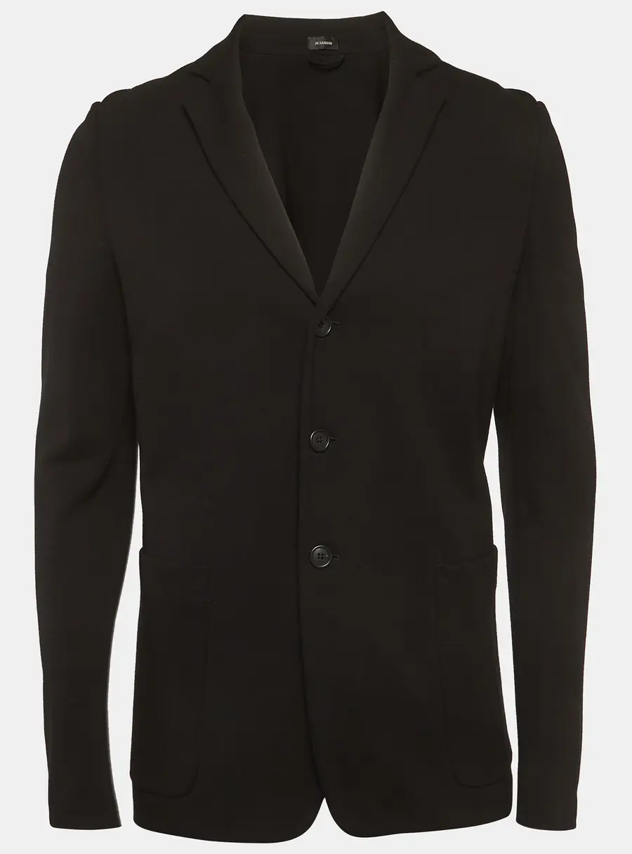 Jil Sander Black Double Jersey Single Breasted Blazer L