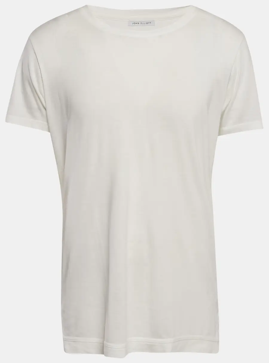 John Elliott Cream Jersey Crewneck T-Shirt XL