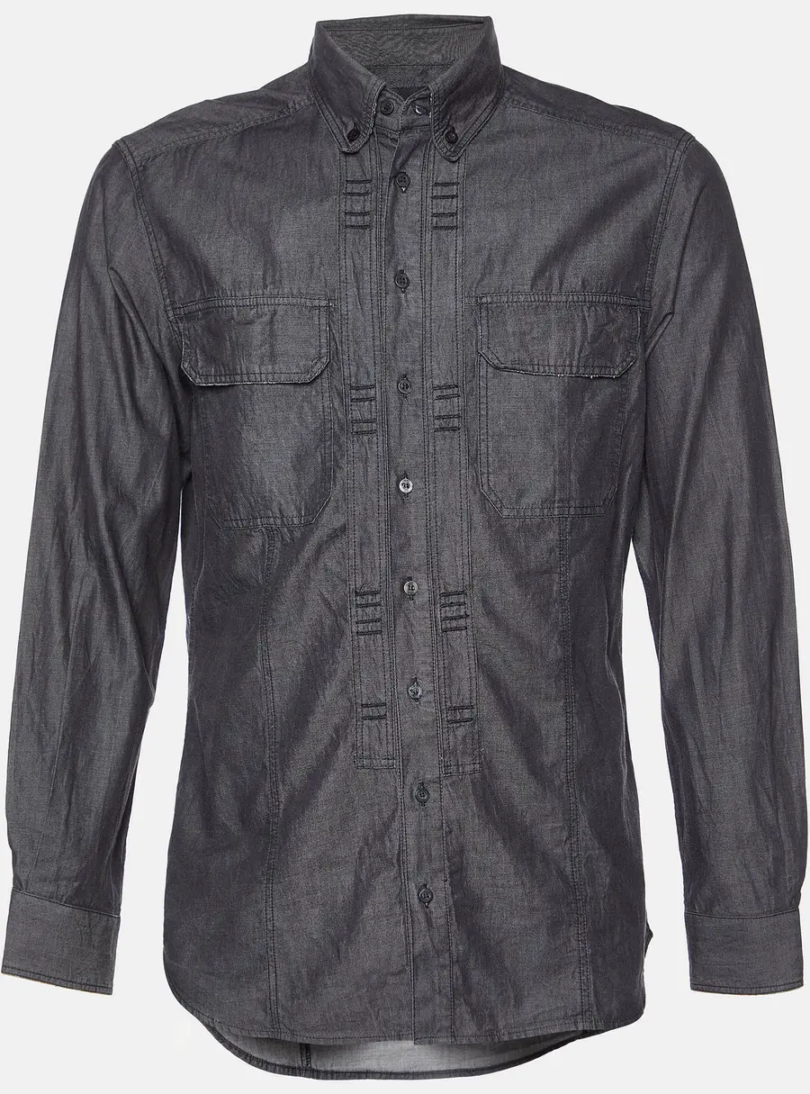 Just Cavalli Black Cotton Button Down Shirt L