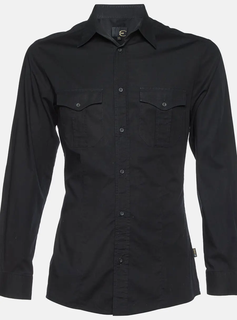 Just Cavalli Black Cotton Cargo Shirt M