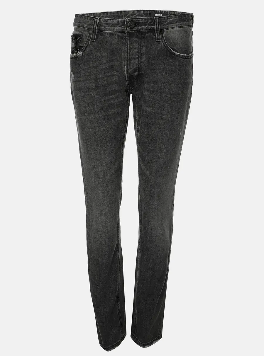 Just Cavalli Grey Cotton Slim Fit Jeans S
