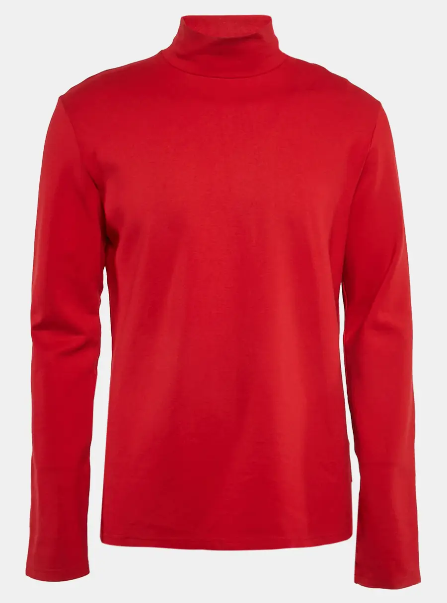 Just Cavalli Red Logo Tape Jersey Turtle Neck T-Shirt XXL