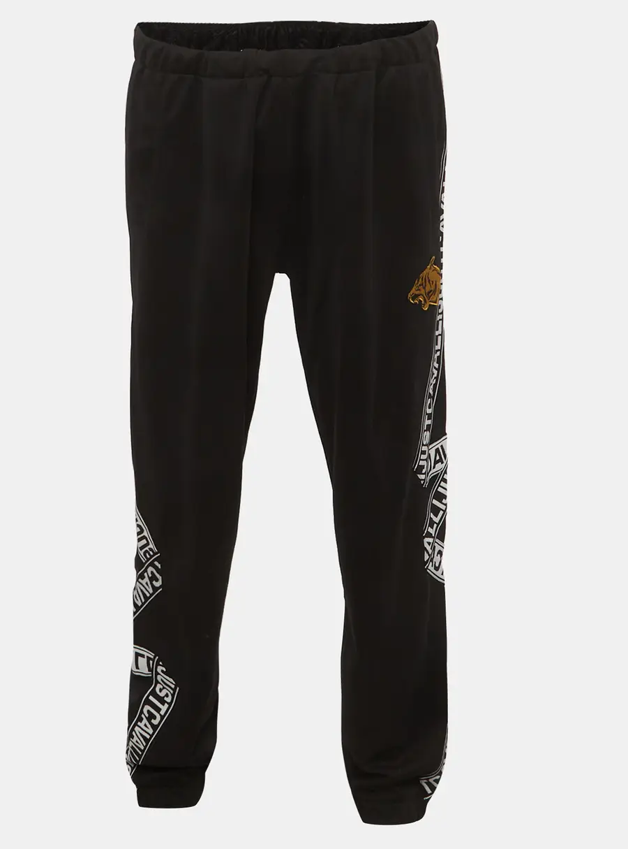 Just Cavalli Black Knit Drawstring Track Pants XL